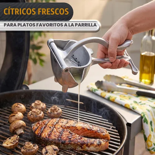 Vista 9 de Exprimidor de mano, exprimidor de limón grande, prensa manual de la mano Plateado