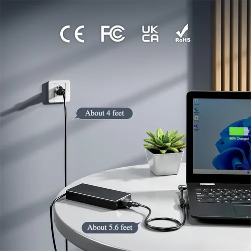 Vista 4 de Cargador de 120 W para MSI Thin 15 A15 GF63 Cyborg 15 A17-120P2A Replace ADP-120VH D, 20V 6A AC Adapter, 4.5x3.0mm, for Creator M14 15, GV15 Thin