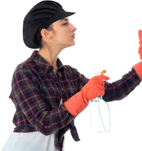 Vista 7 de Paquete de 4 u 8 gorros de chef para cocina, gorra de chef ajustable para servicio de alimentos, redes para el cabello, reutilizables, lavables