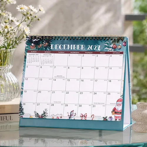 Vista 6 de Calendario de escritorio 2027 – Calendario de escritorio abatible de pie