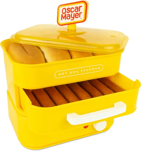 Vista 10 de Nostalgia vaporera extra grande estilo comedor, capacidad para 20 perros calientes y 6 panes, perfecta para salchichas de desayuno, bratwursts
