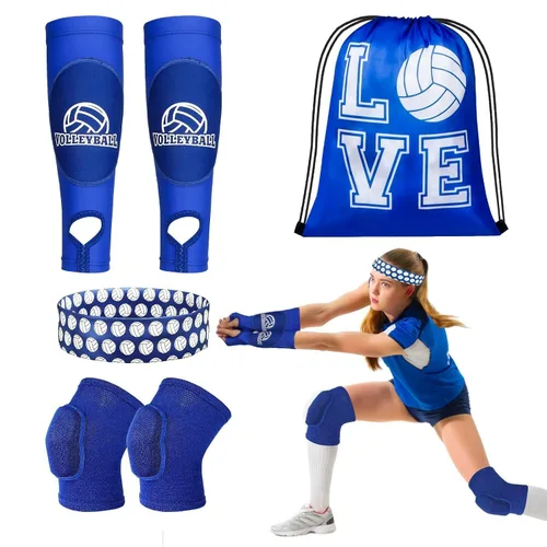 Vista 9 de 6 rodilleras de voleibol y manga de brazo, accesorios de voleibol, equipo de protección, antebrazo, codo, muñequera con almohadilla de protección