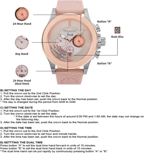 Vista 8 de MULCO Luxury Waterproof Watch for Women - Rose Gold Stainless Steel Analog Frost (Beige)