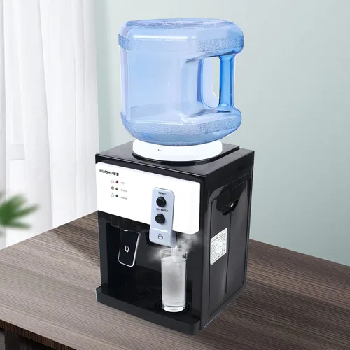 Vista 3 de Dispensador de agua de encimera de carga superior para botella de 1 a 5 galones, máquina de beber eléctrica con dispensador de agua caliente y fría