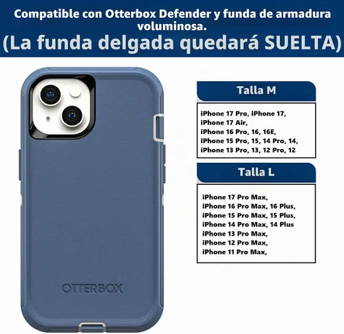 Vista 8 de Funda resistente para iPhone 17 Pro, 17 Air, 17, 16 Pro, 16, 15 Pro, 15, 14 Pro, 14, 13 Pro, 13, 12 Pro, 12, 11 - Bolsa de nailon de grado militar