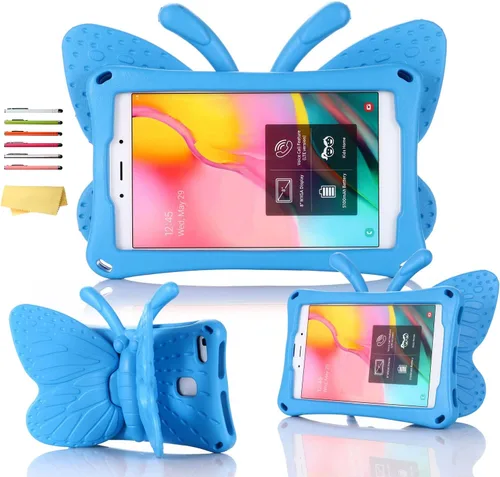 Vista 43 de Funda para tablet Kindle Fire 7 para niños (12.ª generación, versión 2022) con mango de pie de apoyo de forraje resistente, espuma EVA suave, a