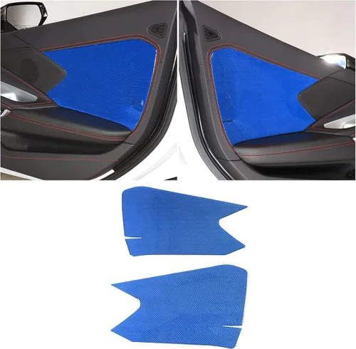 Vista 8 de Cubierta de panel interior de puerta de automóvil, fibra de carbono suave, 2 piezas compatibles con Corvette C8 Stingray 2020-2023 para panel