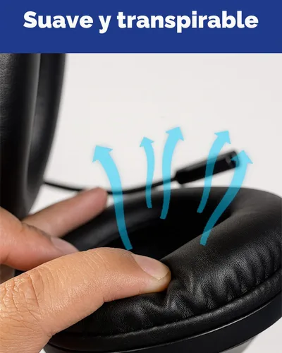 Vista 2 de Auriculares con cable con micrófono, auriculares cómodos para computadora