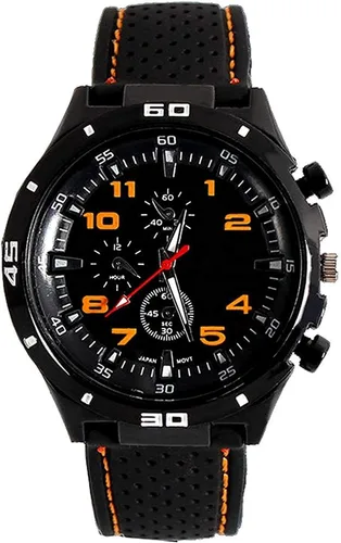 Vista 9 de GT Racer - Reloj deportivo para hombre, piloto militar, estilo aviador, estilo militar, correa de silicona negra, relojes deportivos para hombre