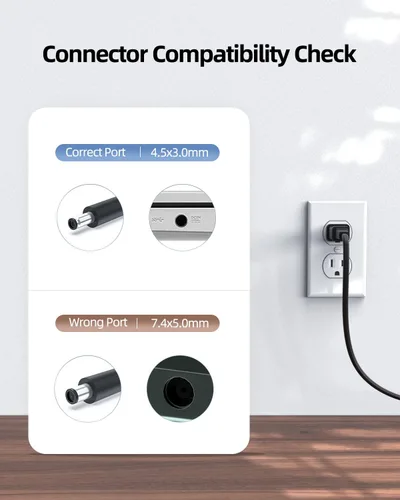 Vista 3 de Reemplazo del cargador de CA de 65 W para Dell 15 D15260 D15265 Cable adaptador de fuente de alimentación para portátil