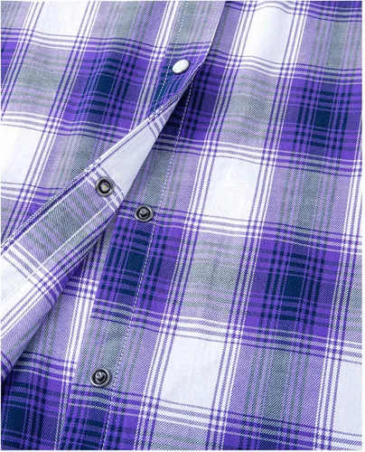 Vista 4 de Camisas occidentales para mujer, camisas de manga larga de algodón para mujer, con botones a presión, camisas a cuadros para mujer