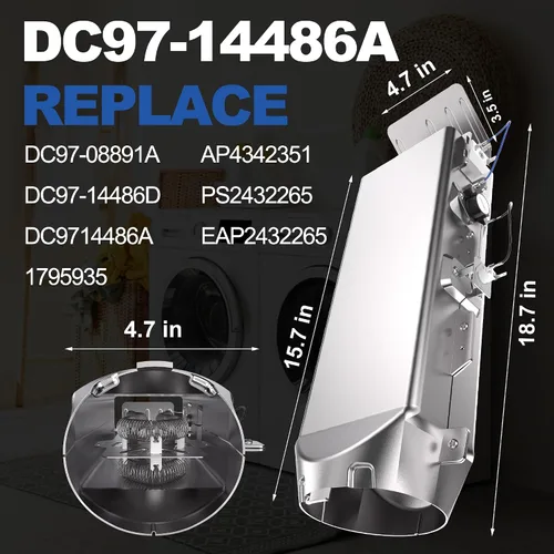 Vista 2 de 【Actualización 2026】DC97-14486A Elemento calefactor para secadora DC97-14486D para Samsung elemento calefactor dve50r5200w/a3 dv45h7000ew/a2