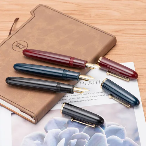 Vista 8 de Jinhao 9019 - Juego de 3 bolígrafos estilográficos de colores surtidos, tamaño 8, punta media, diseño clásico, bolígrafo de escritura suave
