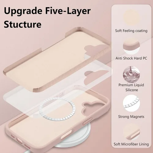 Vista 389 de Funda magnética de silicona para iPhone 13 Pro, color blanco antiguo [Compatible con Magsafe] [Forro de microfibra suave antiarañazos], funda