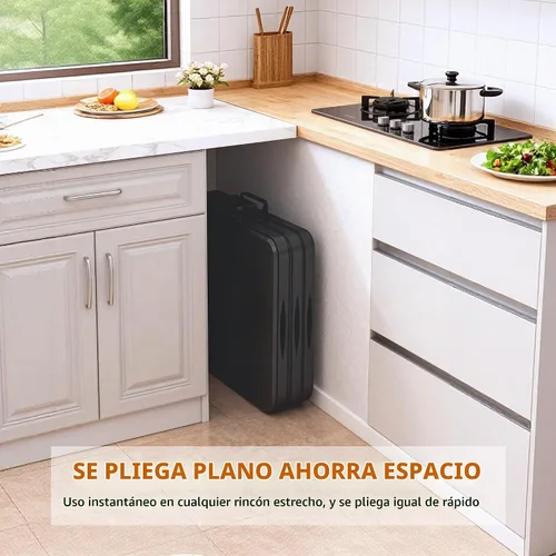 Vista 7 de Fenbeli Mesa plegable de 5 pies, parte superior de polietileno de alta Negro