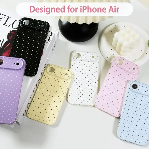 Vista 5 de Hython Funda para iPhone Air, diseño estético de lunares lindos, funda simple de 6.5 pulgadas, delgada, antiarañazos, parachoques de TPU suave, a