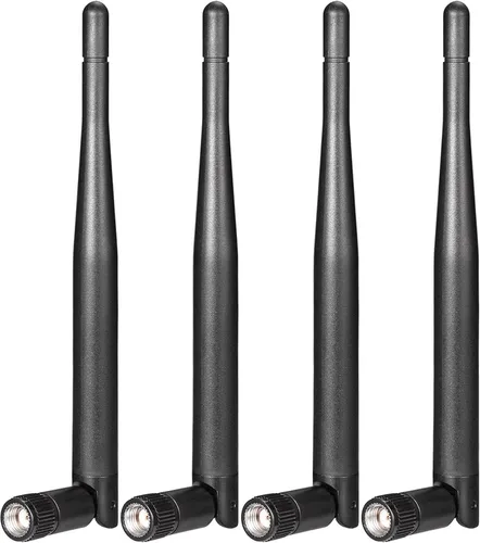 Vista 10 de Bingfu Antena WiFi de doble banda 2.4GHz 5GHz 5.8GHz 3dBi RP-SMA Reemplazo de antena macho (paquete de 2) para enrutador WiFi, tarjeta de red