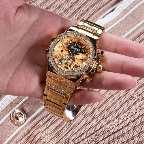 Vista 8 de GUESS Ladies 36mm Watch - Turquoise Strap Turquoise Dial Gold Tone Case