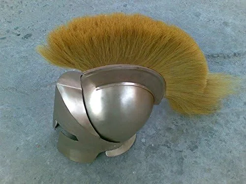 Vista 3 de Casco 300 King Spartan con casco medieval de pluma amarilla
