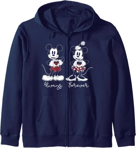 Vista 3 de Disney Mickey And Friends Mickey And Minnie Always Forever Sudadera con capucha y cremallera Negro