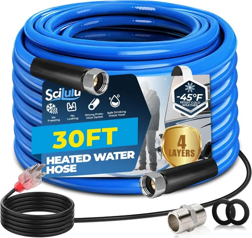 Vista 12 de Manguera de agua caliente de 15 pies para RV, protección contra congelamiento hasta -45°F, sin plomo y sin BPA, agua potable segura para campistas