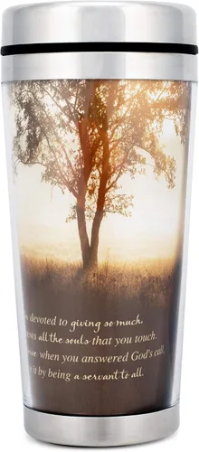 Vista 5 de Pastor Nature Scene - Taza de viaje aislada de acero inoxidable con tapa (16 onzas)