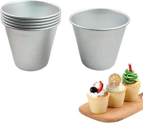 Vista 9 de Paquete de 6 moldes pequeños para popover, molde para pudín de Yorkshire, moldes para hornear profundos de aluminio, molde individual para mini