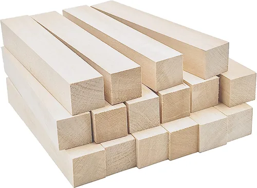 Vista 9 de Thiecoc 6 bloques de tallado de tilo - 6 x 2 x 2 pulgadas de tilo para manualidades de madera, tallado