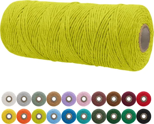 Vista 21 de JeogYong Cordón de macramé de un solo hilo 3 mm x 109 yardas (328 pies) Cuerda de algodón suave Hilo de macramé de 3 mm, suministros de macramé