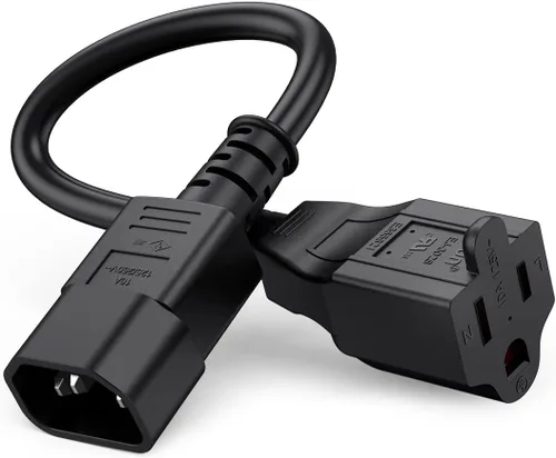 Vista 11 de CableCreation Paquete de 10 cables adaptadores de corriente NEMA 5-15R a IEC 320 C14 de 1 pie