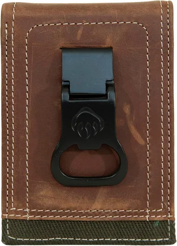 Vista 10 de WOLVERINE Men's Slim Wallet Money Clip RFID Protection ID Window Leather Canvas