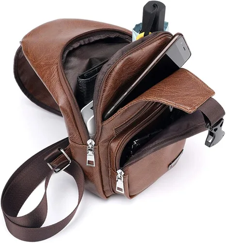 Vista 5 de Seoky Rop Bolso bandolera para hombre con puerto de carga USB