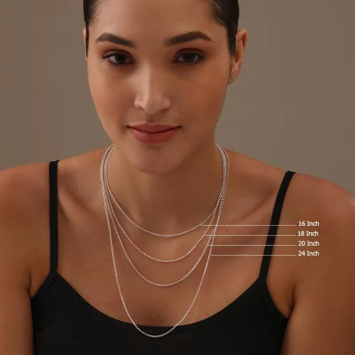 Vista 2 de LeCalla Links 925 Sterling Silver Italian Jewelry Trendy Gift 1.5 MM, 2 MM, 3 MM Rolo Link Chain Necklace for Teen Women and Men with Spring Ring