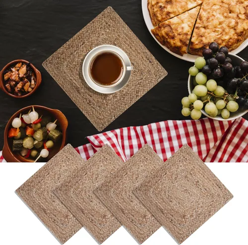 Vista 8 de CRAFT TRADE Camino de mesa trenzado de yute para bodas, fiestas, casa de campo, rústico, vintage, tejido hecho a mano, sisal Weeker natural, 13 x 36