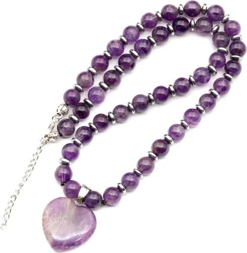 Vista 102 de Colgante de corazón de aventurina natural, Collar de cuentas de aventurina genuina, Collar de piedra verde, Collar de piedras preciosas, Cuentas