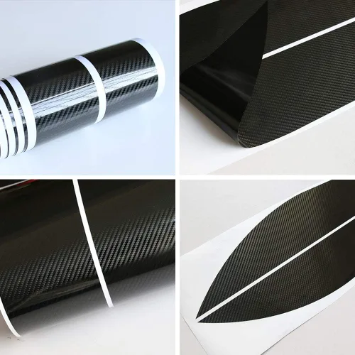 Vista 3 de 2 calcomanías brillantes de vinilo de fibra de carbono 5D para falda lateral de carreras, calcomanías para BMW f10 f11 f01 f02 f03 f04 g30