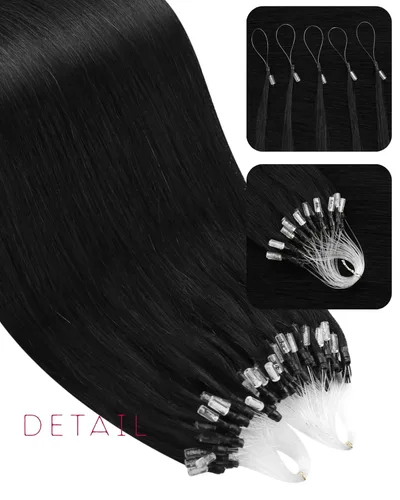 Vista 9 de Moresoo - Extensiones de cabello con microanillo, 100 % cabello humano real, pelo suave, 1.76 oz-50 g/50s