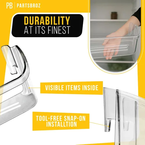 Vista 4 de PartsBroz 240323002 Estante para puerta de refrigerador (paquete de 2) para Frigidaire FGHS2631PF4A FGHS2655PF5A DGUS2645LF6A FGHS2631PF3