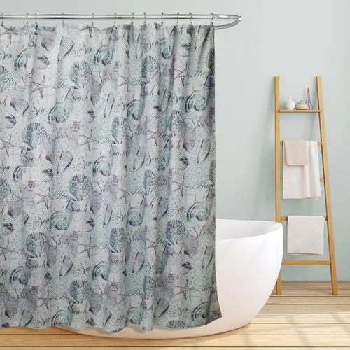 Vista 12 de Linen Store lona cortina de regadera de tela, 70"x70