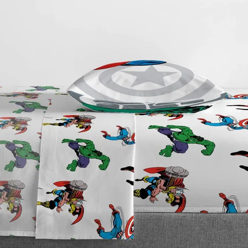 Vista 4 de Jay Franco Marvel Avengers Comic Cool - Paquete de ropa de cama individual de 8 piezas, incluye juego de cama, juego de sábanas