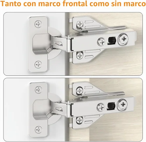 Vista 3 de Chibery: paquete de 10 bisagras de cierre suave de superposición completa ocultas, para pequeñas brechas de puerta, placa de clip, puerta de marco