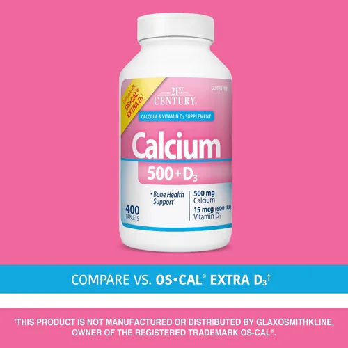 Vista 4 de 21st Century Vitaminas Calcio 500 Plus Extra D Caplets, 400