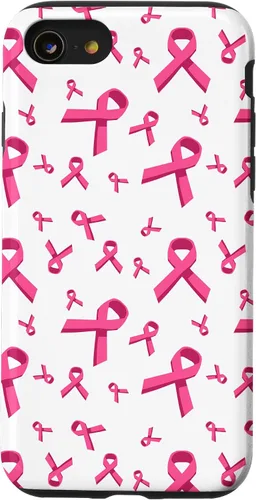 Vista 18 de Funda de soporte para iPhone 17 de mujeres de concientización sobre el cáncer de mama con patrón de cinta rosa