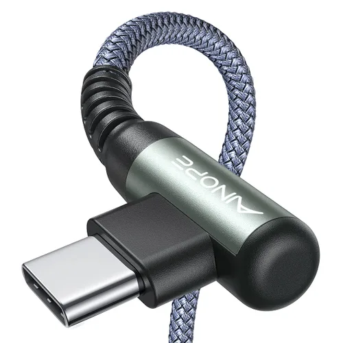Vista 17 de AINOPE - Cable USB C de 1 metro en ángulo recto, paquete de 2 cables USB a USB C de 1 metro, cable USB A a USB C trenzado de nailon de 3.1A de carga