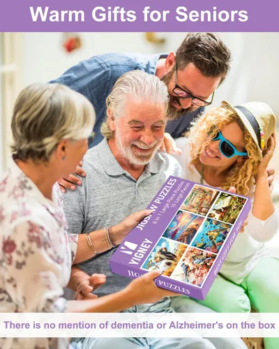 Vista 7 de Yigney Paquete de 6 rompecabezas de 16 piezas grandes para personas mayores Alzheimer, producto para actividades de demencia de ancianos, juego