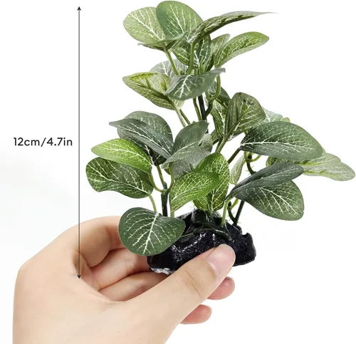 Vista 2 de 5 plantas artificiales para pecera, plantas de seda para peces Betta, pecera pequeña Betta, hierba, decoración acuática
