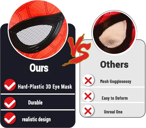 Vista 5 de HSXEGIT Disfraz de superhéroe para niños, estilo 3D, elástico, traje de superhéroe para fiesta de disfraces