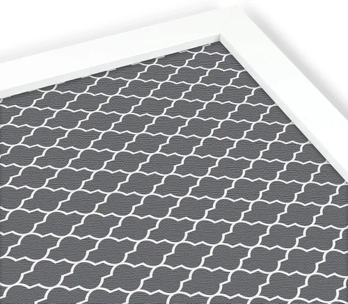 Vista 4 de PinPix Tablero de anuncios de corcho personalizado, de 36 x 24 pulgadas, cuadrilámico, color gris oscuro con un tablero de fotos estilo lienzo