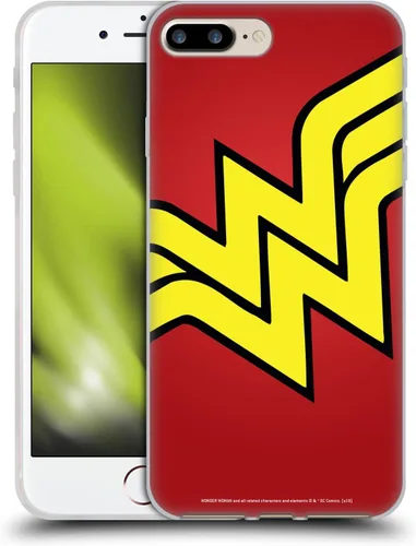 Vista 155 de Head Case Designs Funda de gel suave con licencia oficial de Wonder Woman DC Comics Classic Logos compatible con Apple iPhone 7 Plus/iPhone 8 Plus
