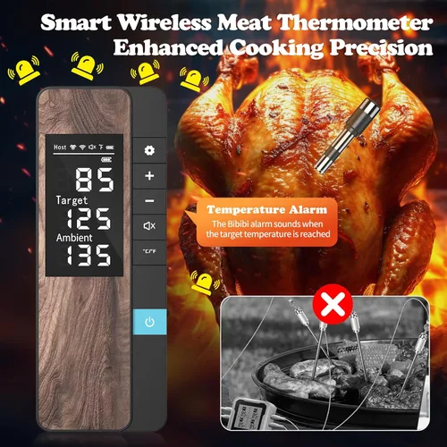 Vista 3 de Termómetro Inalámbrico para Carne - Termómetro Digital para Alimentos con Múltiples Sensores con Sonda Ultra-Delgada, Termómetro Inteligente